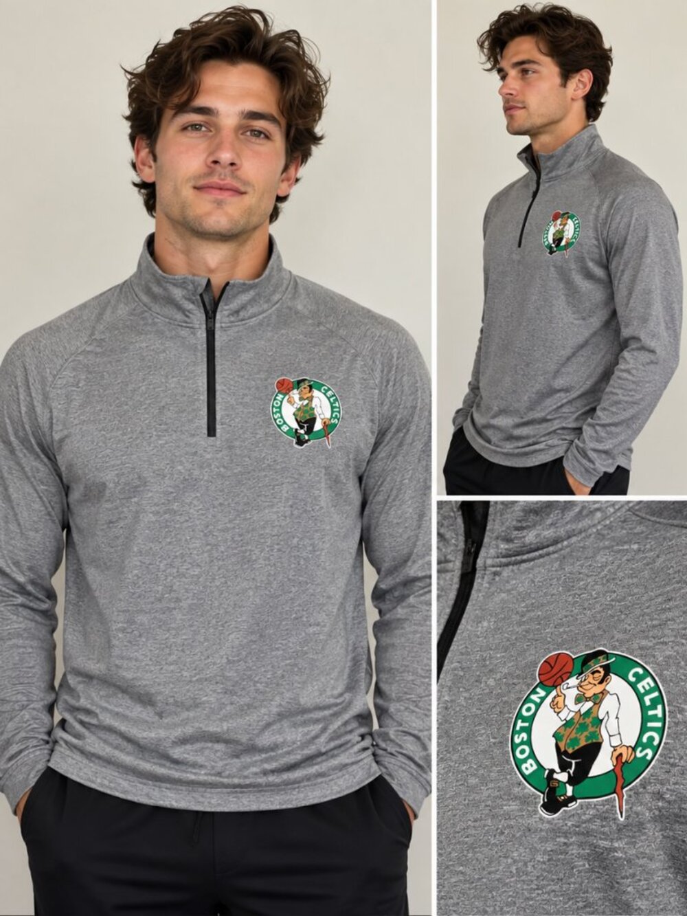 Boston Celtics NBA Ultra Game Quarter-Zip Pullover – Men's Medium – NWT